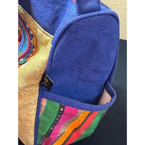 Laurel Burch Rose with Bird Woman Tote Bag Vibrant Colors - Picture 9 of 12